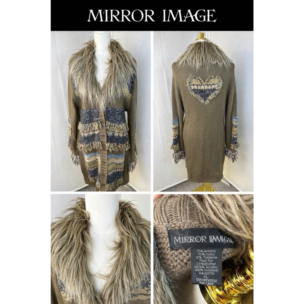Y2K, Hannah Montana Sty Long Festival, Boho Cardigan, XL Patchwork Knit Sweater